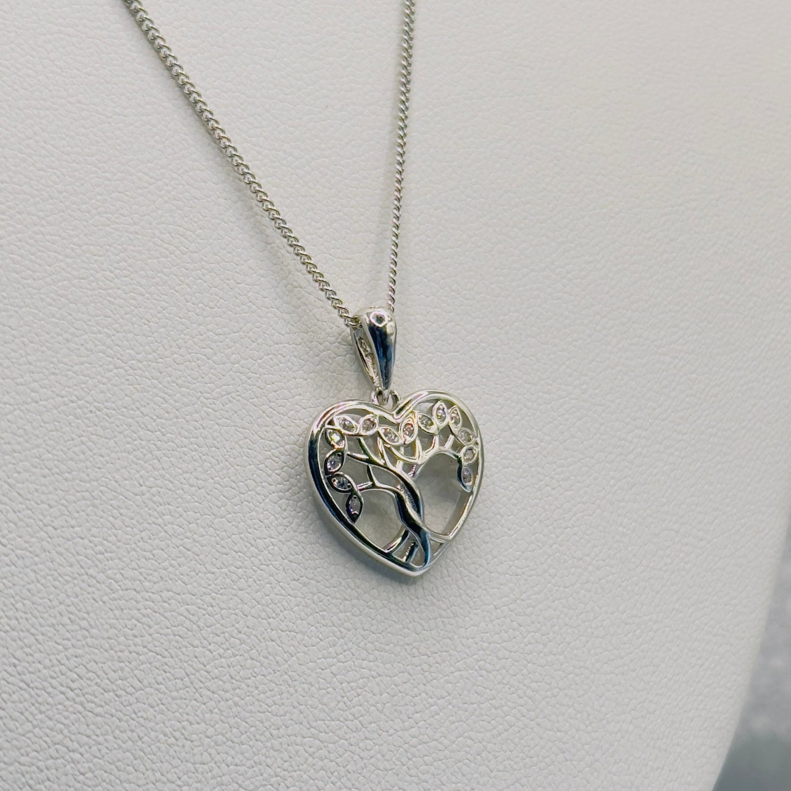 Enchanted Tree of Life Heart Silver Pendant
