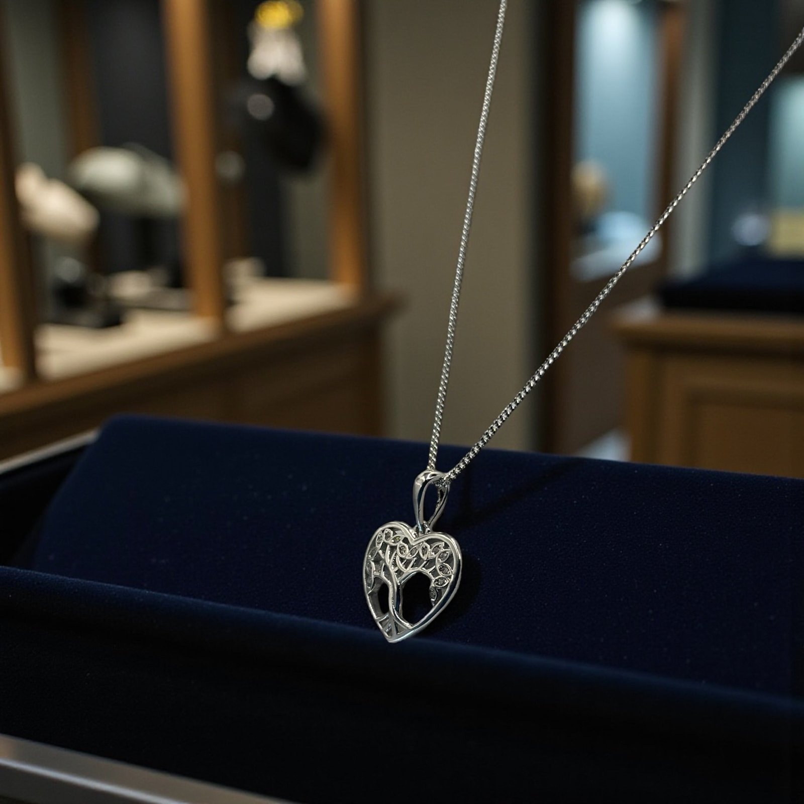 Enchanted Tree of Life Heart Silver Pendant
