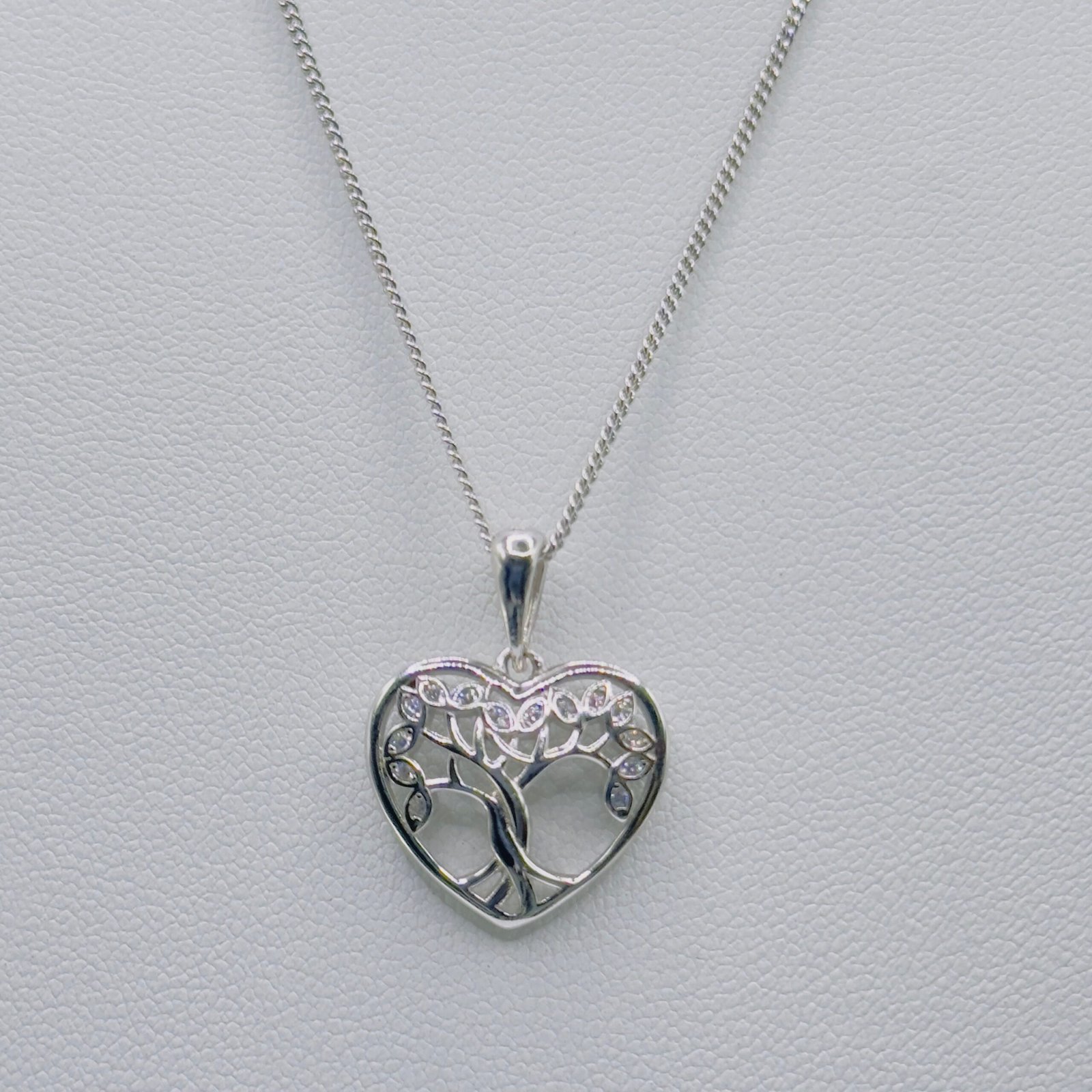 Enchanted Tree of Life Heart Silver Pendant