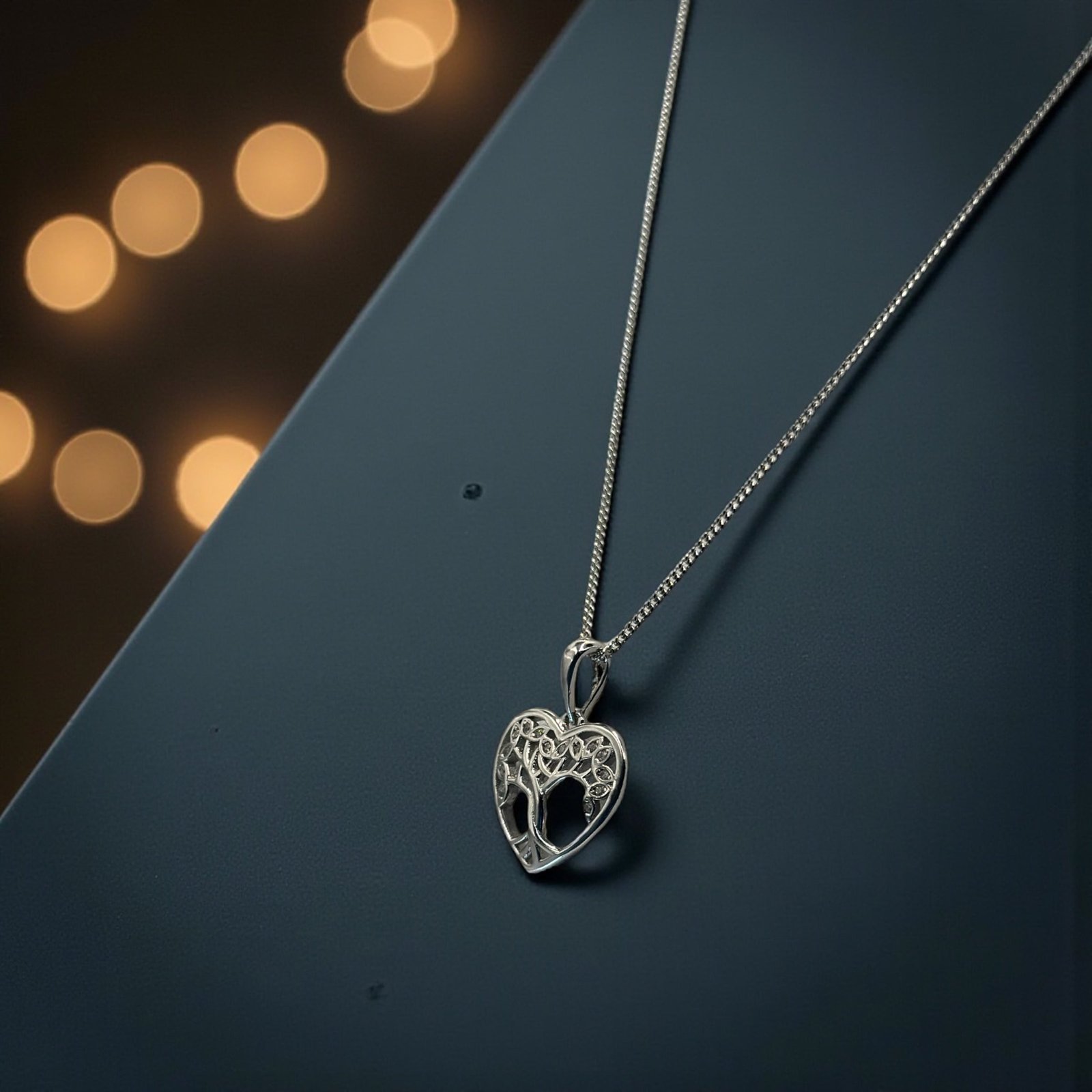 Enchanted Tree of Life Heart Silver Pendant