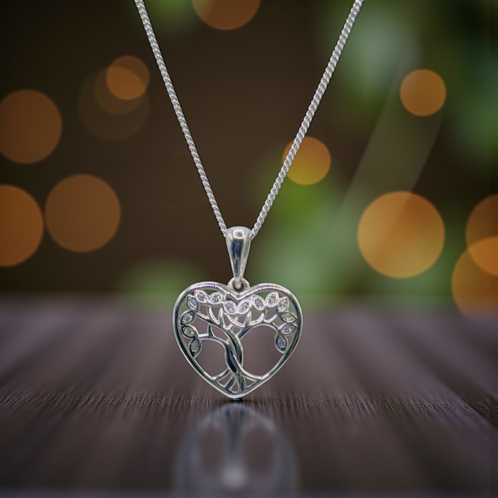 Enchanted Tree of Life Heart Silver Pendant