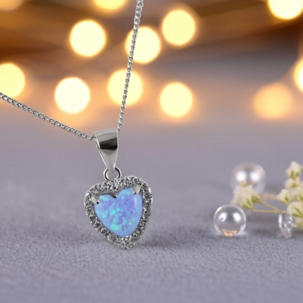 Blue opal pendant gift presentation